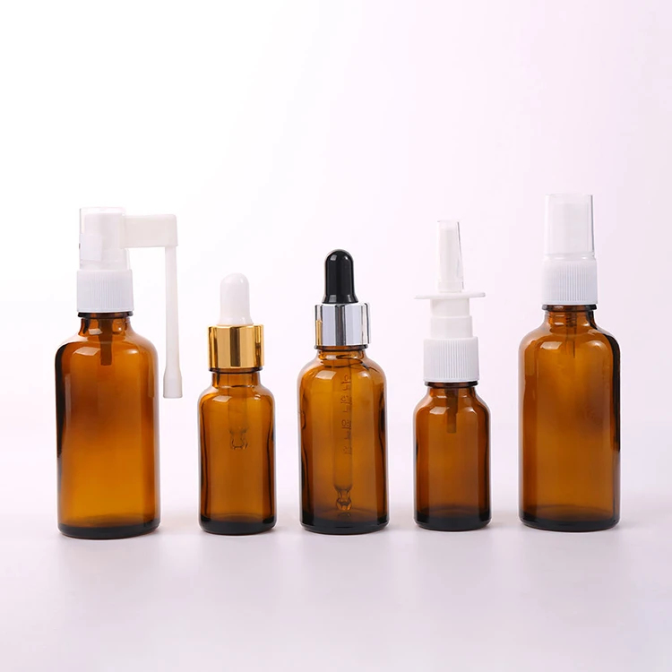 Meddyginiaeth Potel Ambr Gwydr 20ml